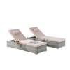 VisioGear 2-Piece Patio Chairs Tanning Lounges with Storage, Beach Recliners with Adjustable Backrest, Beige & Gray, 77"*25"*14.8" - 4 of 4