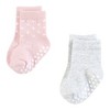 Hudson Baby Infant Girl Cotton Rich Newborn and Terry Socks, Soft Dots - 3 of 4