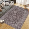 Area Rugs for Living Room Bedroom, Large Washable Rug Vintage Distressed Floral Boho Carpet Indoor Dining Room Kids Room Entryway Non Slip Low Pile - 2 of 4
