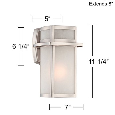 Modern Brushed Nickel Outdoor Wall Light with Frosted Glass