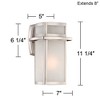 Possini Euro Design Delevan Modern Outdoor Wall Light Fixture Brushed Nickel 11 1/4" Frosted Seedy Glass for Post Exterior Barn Deck House Porch Yard - image 4 of 4