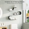 Attop Black Floating Shelves Set of 3, Black Metal Decor, Unique Mounted Floating Shelf, Modern Long Wall Shelf - 3 of 4