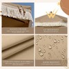LAGarden 7 Ft Fringe Umbrella Replacement Canopy Top Cover Boho Outdoor Deck,Khaki with Tassels,BH7W-10P - 3 of 4