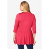 Jessica London Women's Plus Size Stretch Knit Henley Notch Babydoll Tunic - 3 of 4
