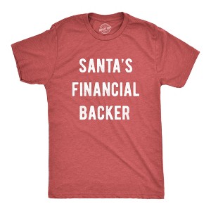 Mens Santa's Financial Backer T Shirt Funny Christmas Holiday Season Graphic Novelty Tee - Crazy Dog Men's T Shirt - 1 of 4
