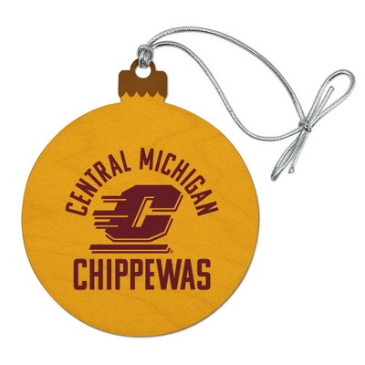 Central Michigan University Chippewas Wood Christmas Tree Holiday Ornament