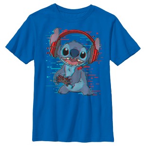 Boy's Lilo & Stitch Red and Blue Gamer T-Shirt - 1 of 4