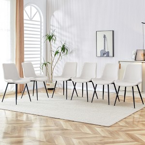 NicBex Linen Dining Chairs Set of 6,Upholstered Armless Kitchen Chairs with Integrated Seat and Backrest for Dining Room,Kitchen - 1 of 4