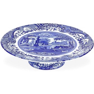 Spode Blue Italian Footed Cake Plate - 1 of 3