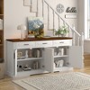TiramisuBest 63" Fluted Sideboard Buffet Cabinet, Farmhouse Coffee Bar Cabinet with 4 Doors & 3 Drawers for Kitchen, Dining & Living Room - 2 of 4