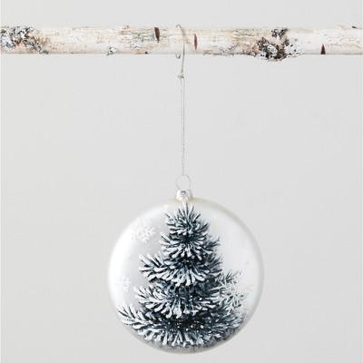 Sullivans Tree Disc Ornament 4.5"H White