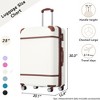 Maggift Luggage, with 4 Spinner Wheels Lightweight Suitcase, Suitable for business trips and travel, White, 20.1"*12.4"*30.3" - 4 of 4