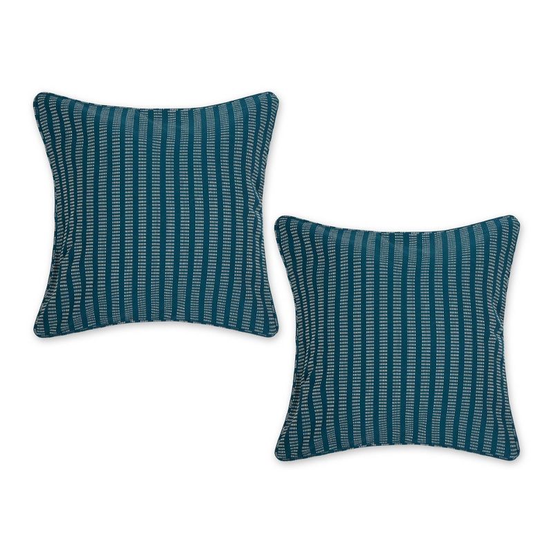 2pc 18"x18" Dobby Striped Recycled Cotton Square Throw Pillow Cover - Design Imports, 1 of 7