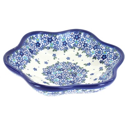 Blue Rose Polish Pottery Daisy Maze Medium Daisy Bowl