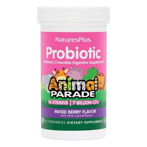 Animal Parade Probiotics 16 Strains-7 Billion CFU-Mixed Berry Flavor by Nature's Plus  -  30 Chewable - 1 of 3