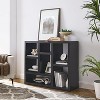 7 Cube Shelf Bookcase Wooden 3 Tier Floor Standing Low Storage Cabinet Display Shelves for Home Library and Office, 7-Cube Low Lattice Bookshelf - 2 of 4
