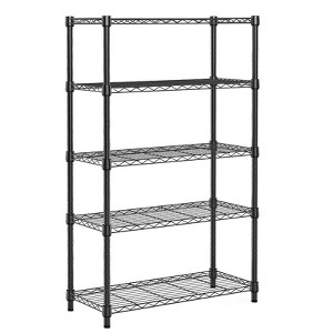 SEVOBAL Utility Storage Shelves Heavy Duty 5-Tier Utility Shelving Unit Steel Organizer Wire Rack for Home,Kitchen,Office, Black, 23.6"*13.7"*62.4" - 1 of 4