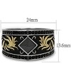 Slickblue Men’s Fashion Ring in Two-Tone Gold Stainless Steel, Black Synthetic Glass Stone, Modern Band, Sizes 8-13 - 2 of 4