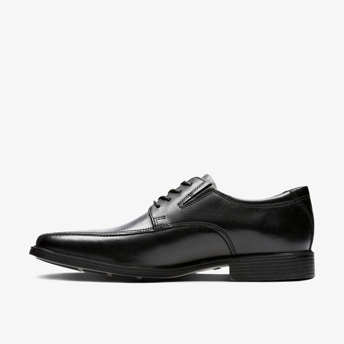 Clarks Mens Tilden Walk Black Leather Shoes 12 Wide - thumbnail 2