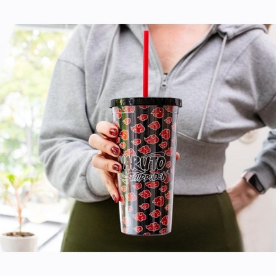 Naruto Shippuden Akatsuki 20-Ounce Black Plastic Travel Tumbler