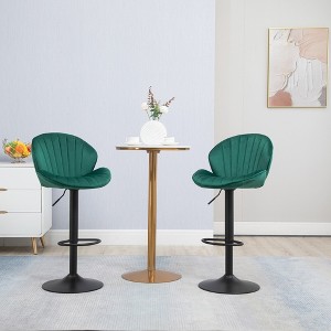 DSVIMOY Counter and Bar Stool Set of 2 Adjustable with Back and Footrest for Kitchen or Pub Use, Green, 24.4"*16.53"*19.49" - 1 of 4