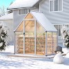 GustoWave 6 x 4 ft Greenhouse, Polycarbonate Walk-in Greenhouse with Aluminum Frame - 3 of 4