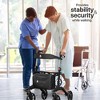 Foldable Wheeled Walker with Backrest and Bag - Adjustable Height, Lightweight, and Sturdy Design for Enhanced Mobility Support - 3 of 4