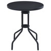 vidaXL Garden Table Black Powder coated steel 31.5 in Durable - 2 of 4