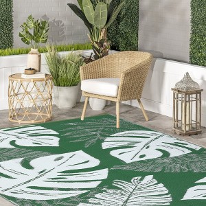 Outdoor Straw Plastic Rug, Lightweight Reversible Patio Rug, Folding Portable Deck Area Carpet, Large Floor Mat for Backyard Garden Camping Picnic - 1 of 4
