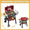 Grill Playset,Toy with Smoke Sound, Light Wheel, Movable Pretend Kitchen Toy Birthday Gift - 4 of 4