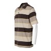 Gioberti Men's Slim Fit Wide Striped Polo Shirt With Pocket - Contrasting Collar Short Sleeve Yarn Dye - 3 of 4