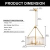 YANSUN 21 in. 5-Light Gold Modern Glass Drum Chandeliers, Dining Room Light Pendant Light Fixtures Over Table - 4 of 4