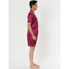 Lars Amadeus Men's Short Sleeves Top and Pants Comfy Solid Satin Pajama Sets 2 Pack - 3 of 4