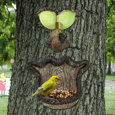 Alladinbox Squirrel Bird Feeder Tree Decor, Tree Hugger Sculpture : Target