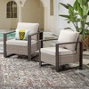 COWLOWN Beige 2 Piece Outdoor Rattan Patio Chairs Set with Cushions, Waterproof Wicker & Sturdy Metal Frame for Porch, Deck, Backyard - 2 of 4