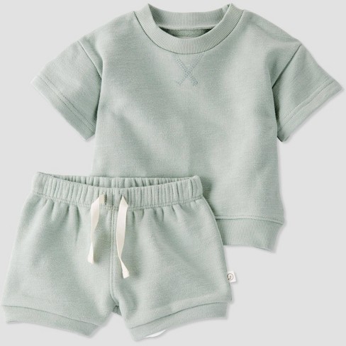 Little Planet By Carter's Organic Baby 2pc Shorts Set - Green : Target