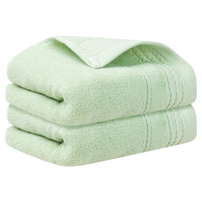 Unique Bargains Striped Pattern Comfort Quick-Drying Hand Towels for Bathroom Camp 2 Packs