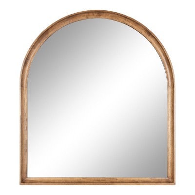 Rustic Brown Medium Wood Arch Wall Mirror