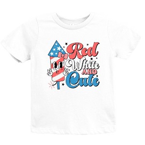 The Juniper Shop Red White and Cute Firework  Youth Short Sleeve Tee - 1 of 4
