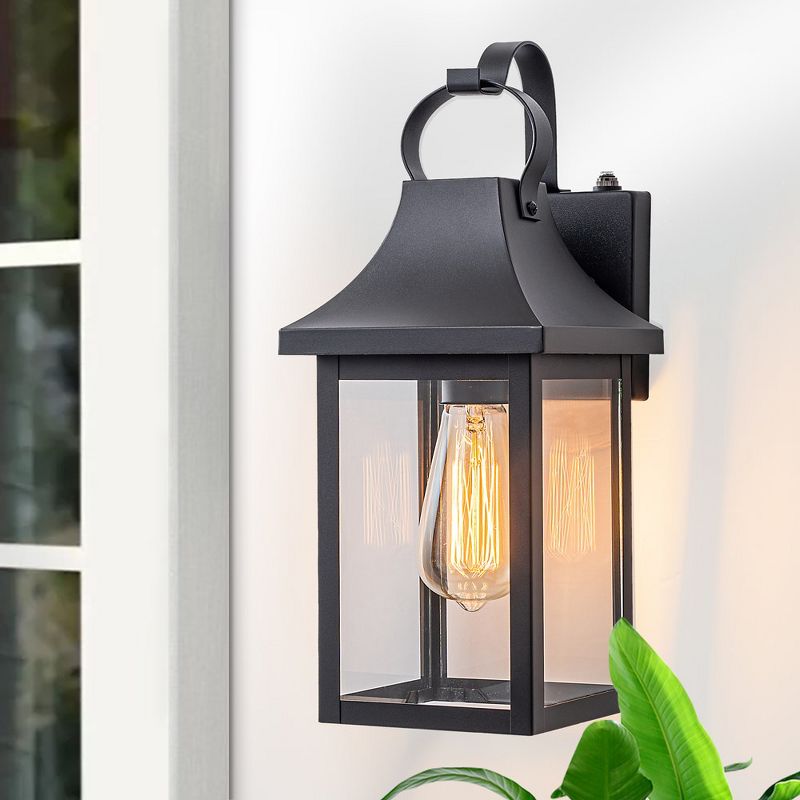 C Cattleya 1-Light Dusk to Dawn Outdoor Wall Lights with Matte Black Finish, 2 of 9