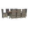 vidaXL Garden Dining Set Grey PE rattan Large Garden Dining Set - 3 of 4