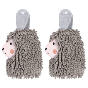 REGALWOVEN Cute Cartoon Alpaca Soft Absorbent Chenille Decorative Hand Towels 2 Pcs - 1 of 4