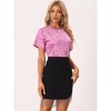 INSPIRE CHIC Women's Regular Fit Velvet Solid Round Neck Short Sleeve T-Shirt - 4 of 4