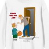 King of the Hill Dale Gribble I Know Who You Are Adult White Crew Neck Sweatshirt - 2 of 3
