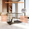 Dog Cage with Divider and Plastic Leak-Proof Pan Tray, Double Door Folding Metal Wire Cage for Indoor, Outdoor, and Travel - 3 of 4