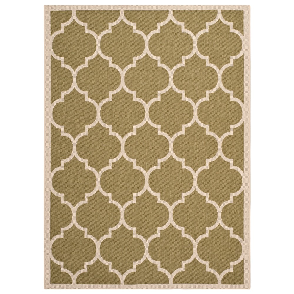 5'3inX7'7in Courtyard Alyssa Outdoor/Indoor Rug - Green/Beige - Safavieh