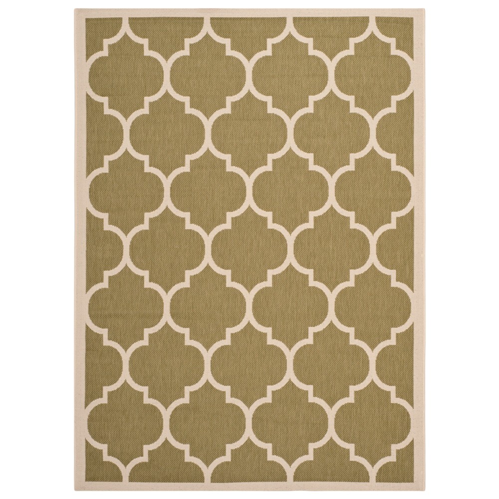 5'3inX7'7in Courtyard Alyssa Outdoor/Indoor Rug - Green/Beige - Safavieh