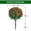 23.6" Artificial Flower Ball Tree with Ground Spike, Fake Topiary Trees for Home Decor Garden Patio and Indoor,2 Pack - 3 of 4
