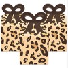 Big Dot of Happiness Leopard Print - Square Favor Gift Boxes - Cheetah Party Bow Boxes - Set of 12 - 2 of 4