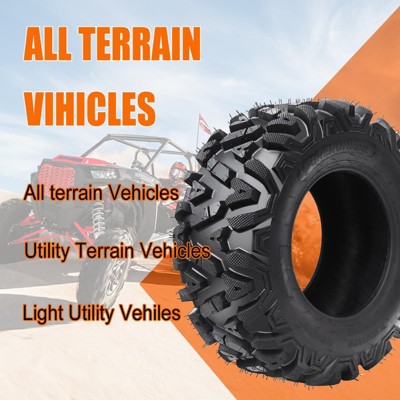 23x8-11 6PR TL UTV ATV Tire - All Terrain 23x8x11 Tires, 6-Ply Rating Tubeless, Max Load 290lbs each Tire, OD 23in, SW 8in